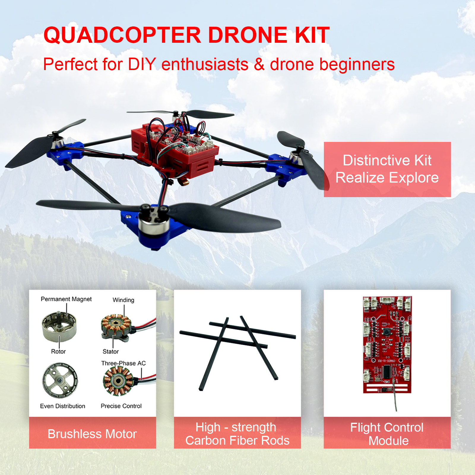 Drone Quadcopter DIY Kit Uniqu - Drone Kit Build Yourself avaliação e preço