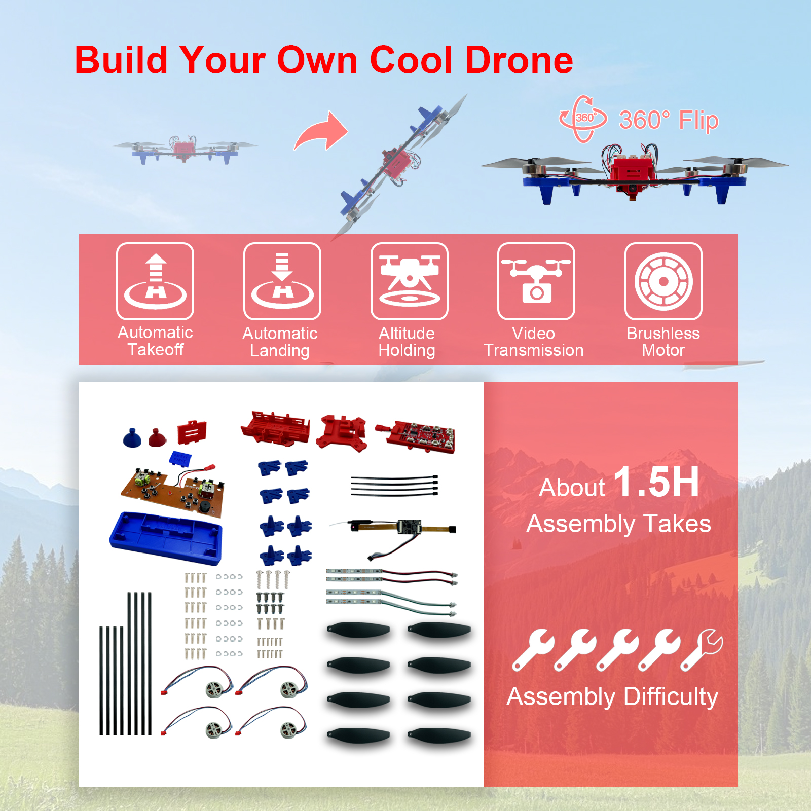 Drone Quadcopter DIY Kit Uniqu - Drone Kit Build Yourself avaliação e preço