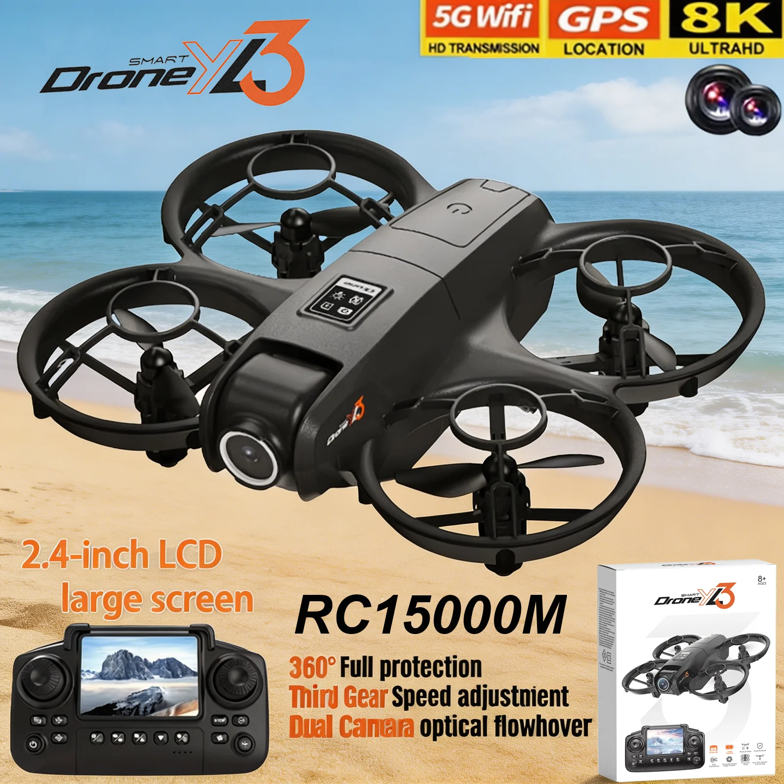 New YL3 RC Drone 8K 1080P Wide - Drone Kit Professional avaliação e preço